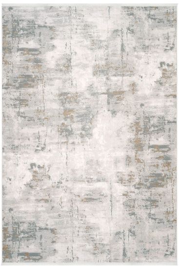 Lena85 Grey White Abstract Living Room Rug