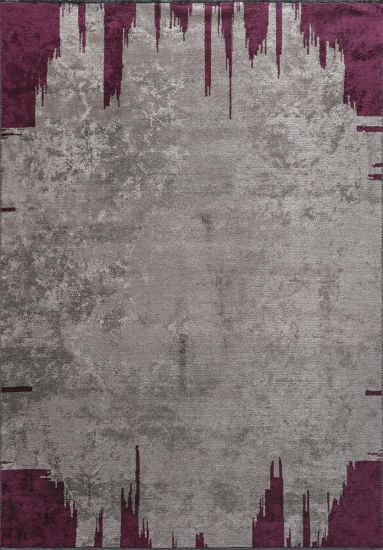 Hearthfire Grey & Red Abstract Area Rug