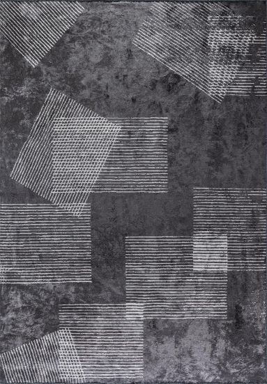 Wicklow Geometric Grey & White Modern Rug