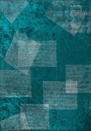 Wicklow Green & Grey Geometric Area Rug