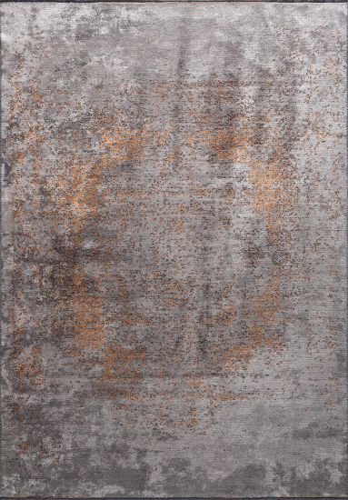 Tweed Grey & Orange Abstract Outdoor Rug