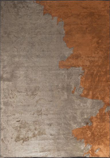 Croftweave Abstract Grey & Orange Area Rug