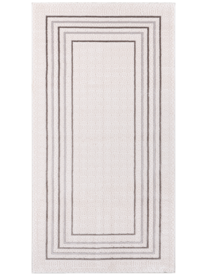Kilyosa Cream Beige Bordered Area Rug