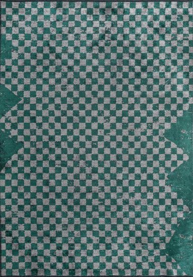 Cennfaen Green & Grey Geometric Area Rug
