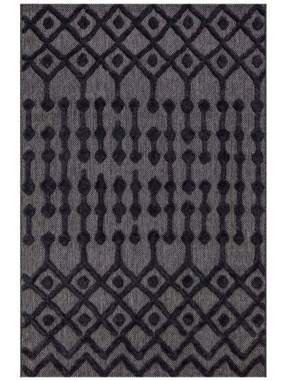 Silla Charcoal Bohemian Living Room Rug