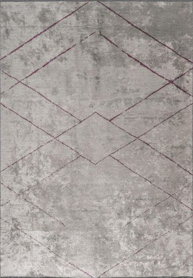 Zenith Grey & Purple Geometric Area Rug