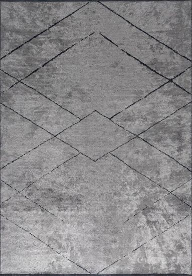 Zenith Grey & Black Geometric Dining Room Rug