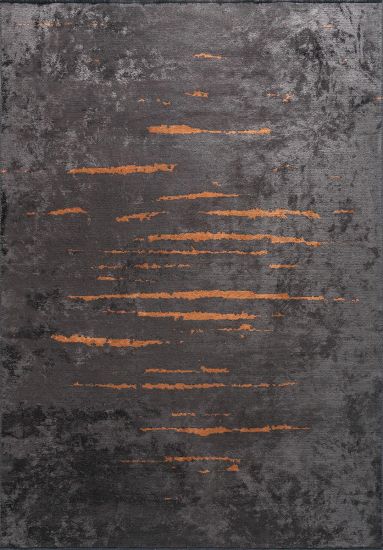 Zephyr Grey & Orange Abstract Modern Rug