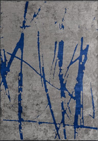 Twilight Grey & Blue Abstract Outdoor Rug