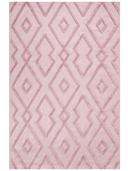 Silla Pink Patterned Bedroom Rug