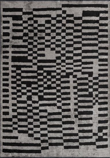 Epiphany Grey & Black Geometric Area Rug