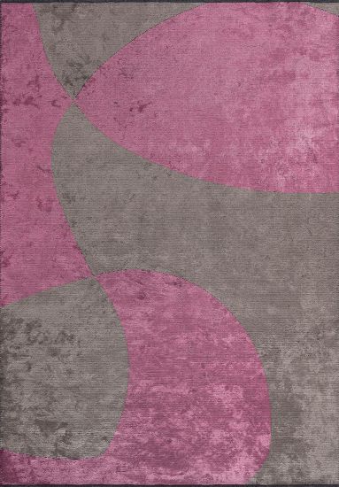 Effloresce Pink & Brown Abstract Living Room Rug