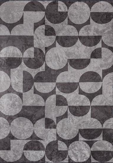 Flamboyant Grey Geometric Living Room Rug