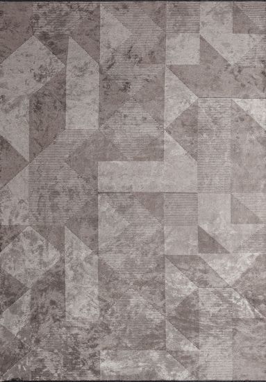 Beaming Brown & Grey Geometric Modern Rug