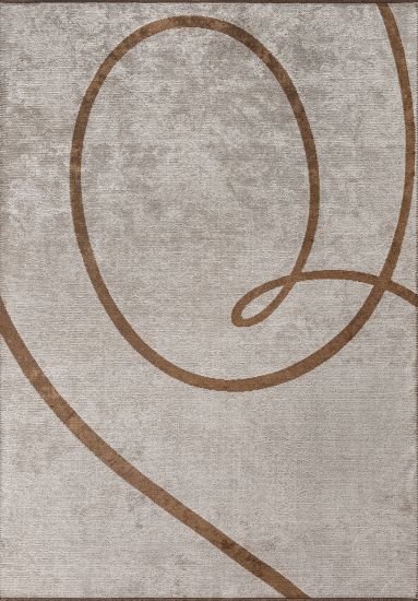 Gloss Brown &  Grey Abstract Area Rug