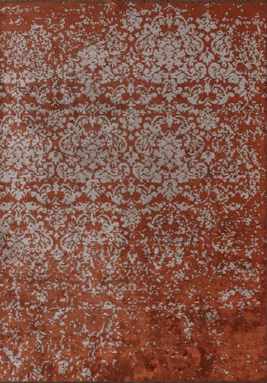Enchanting Orange & Brown Floral Area Rug