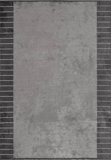 Filigree Cream & Grey Stripes Modern Rug