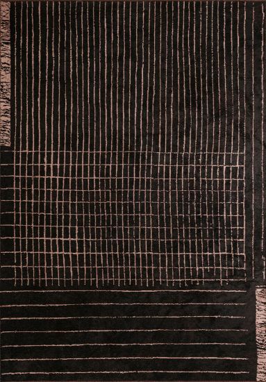 Frosting Black & Brown Geometric Modern Rug