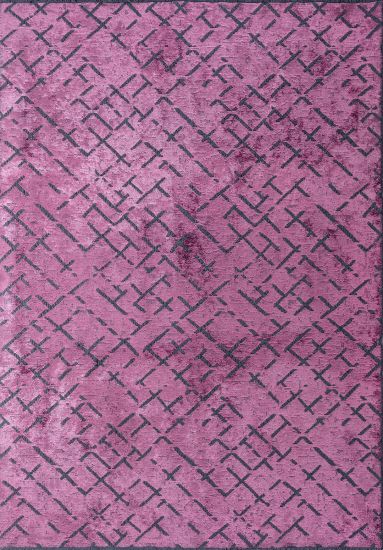 Jubilant Pink & Grey Geometric Modern Rug