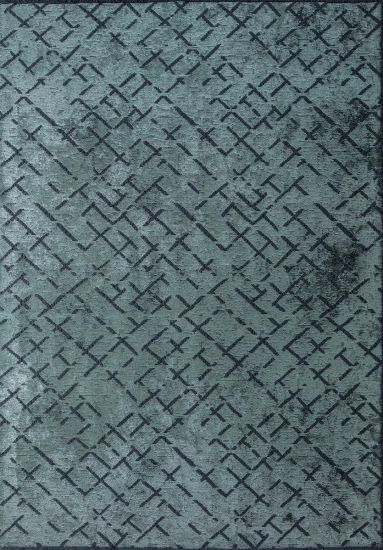 Jubilant Green Geometric Modern Rug