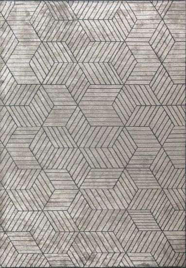Geometric Grey & Cream Fantasia Outdoor Rug