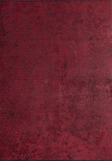 Fantasia Red Geometric Modern Rug