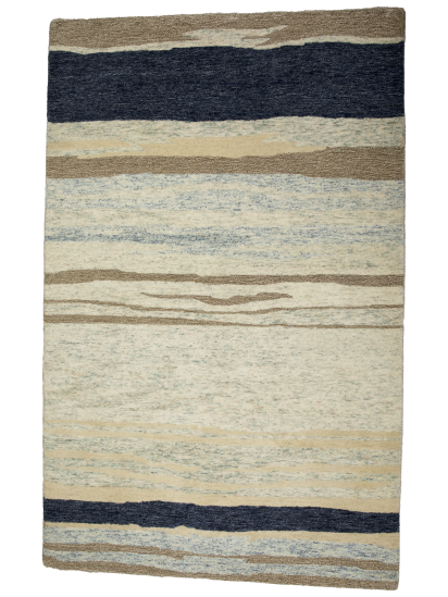 Modern Beige Hand-Tufted Abstract Rug
