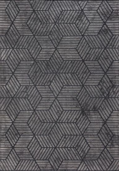 Geometric Grey Fantasia Area Rug