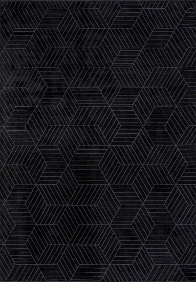 Fantasia Black Grey Geometric Area Rug