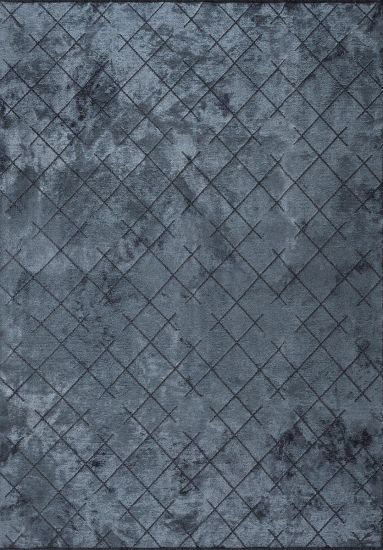 Mystical Blue Grey Geometric Indoor Rug