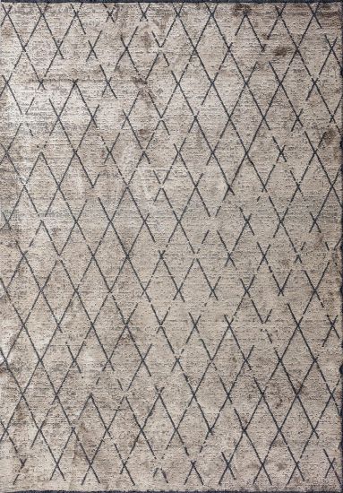 Geometric Beige Freeflow Bedroom Rug