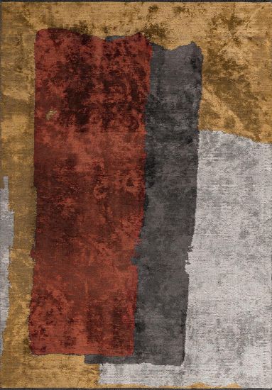 Pinnacle Brown & Yellow Abstract Modern Rug