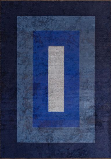 Lambent Blue & Cream Geometric Rug