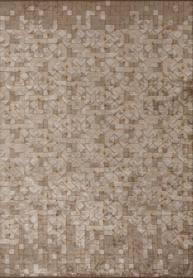 Arctic Brown Geometric Modern Rug