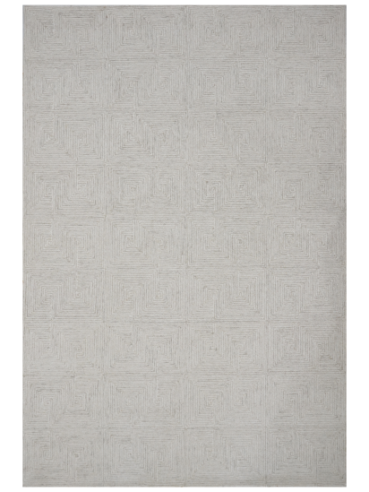 Modern Beige & Grey Plain Hand-Tufted Living Room Rug