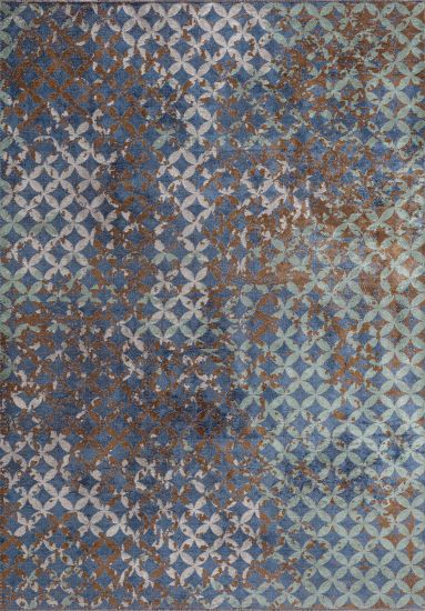 Floral Blue & Brown Beamy Indoor Rug