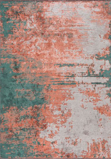 Abstract Orange & Green Masterpiece Rug