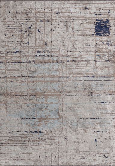 Gleamy Grey & Beige Abstract Modern Rug