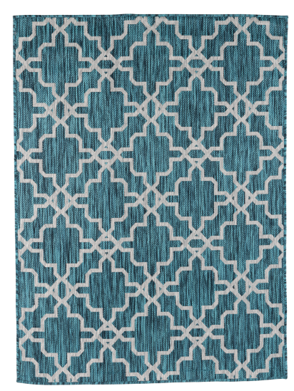 Meadow Blue Grey Trellis Outdoor Area Rug