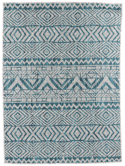 Meadow Grey Blue Bohemian Outdoor Area Rug