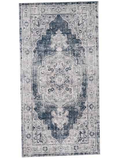 Meadow Persian & Oriental Distressed Grey Charcoal Outdoor Area Rug