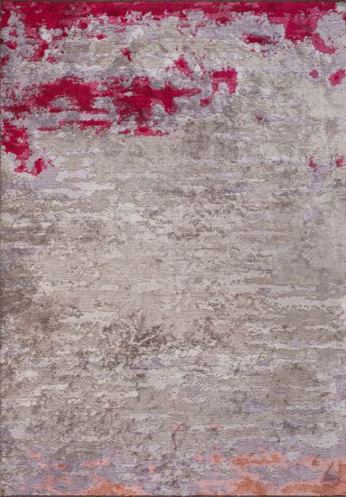 Abstract Red & Grey Adonis Modern Rug
