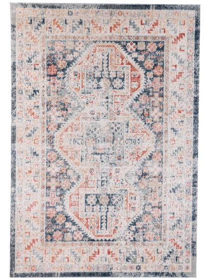 Meadow Beige Orange Persian & Oriental Distressed Outdoor Area Rug