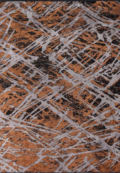 Angel Orange Black Abstract Indoor Rug