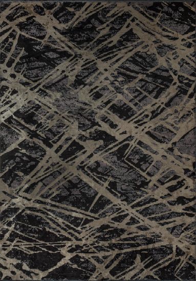 Angel Black & Grey Abstract Modern Rug