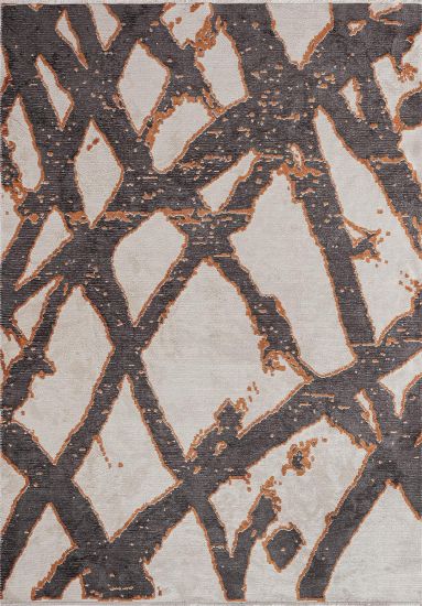 Aegis Grey & Brown Abstract Modern Rug