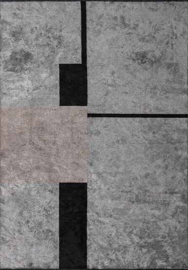 Sizzle Grey Geometric Living Room Rug
