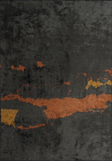 Entwine Grey Orange Abstract Outdoor Rug