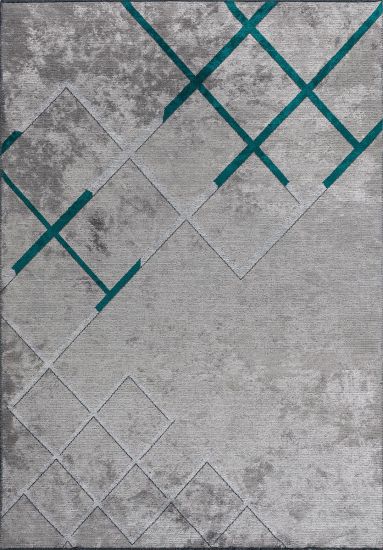 Equinox Grey Geometric Living Room Rug