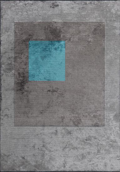 Florela Grey & Blue Geometric Modern Rug
